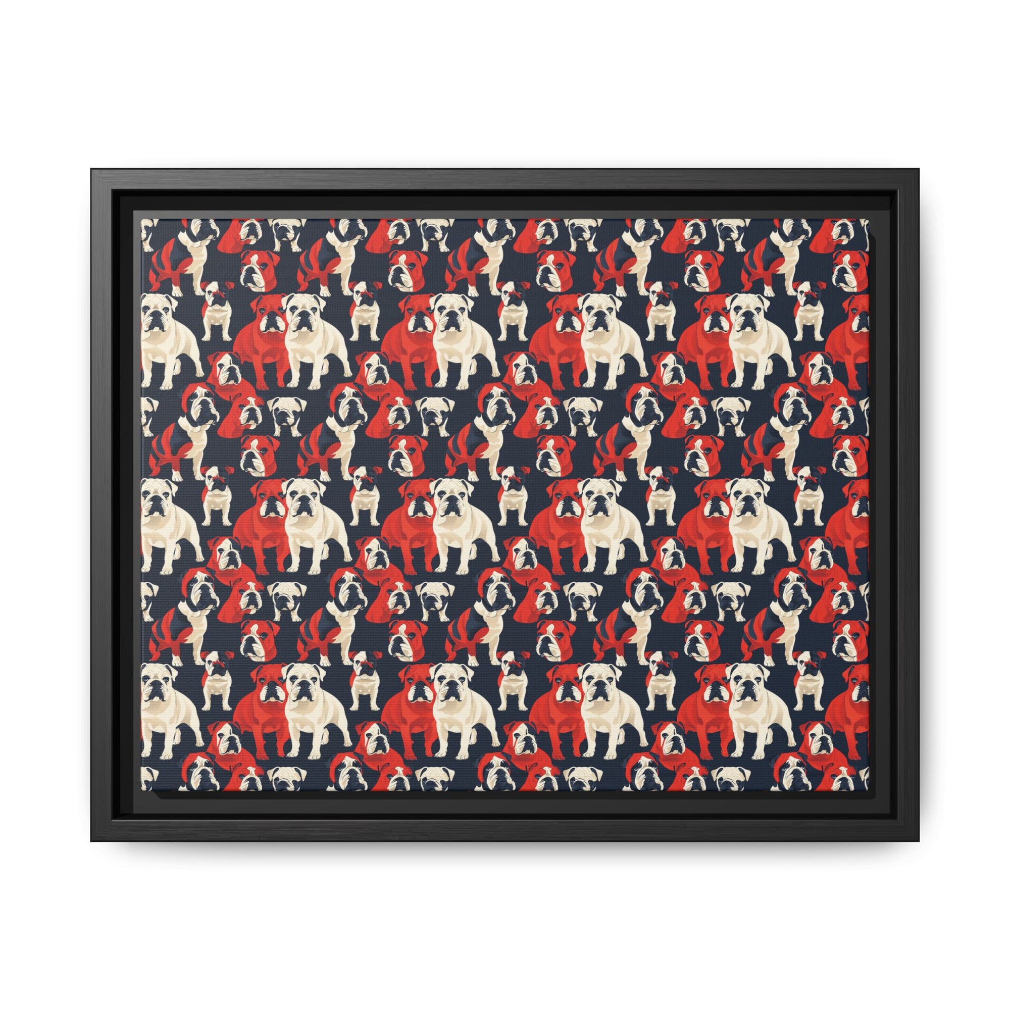 Bulldoggy Bliss Chomper Matte Canvas, Framed