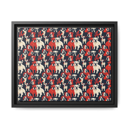 Bulldoggy Bliss Chomper Matte Canvas, Framed