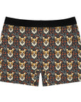 Floofy Corgi Blossom Blast Men's Boxer Briefs