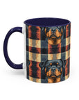 Pawsome Rottweiler Royalty Plaid Accent Coffee Mug