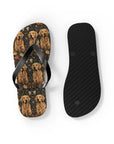 Fanciful Golden Paradise Blossom Flip Flops