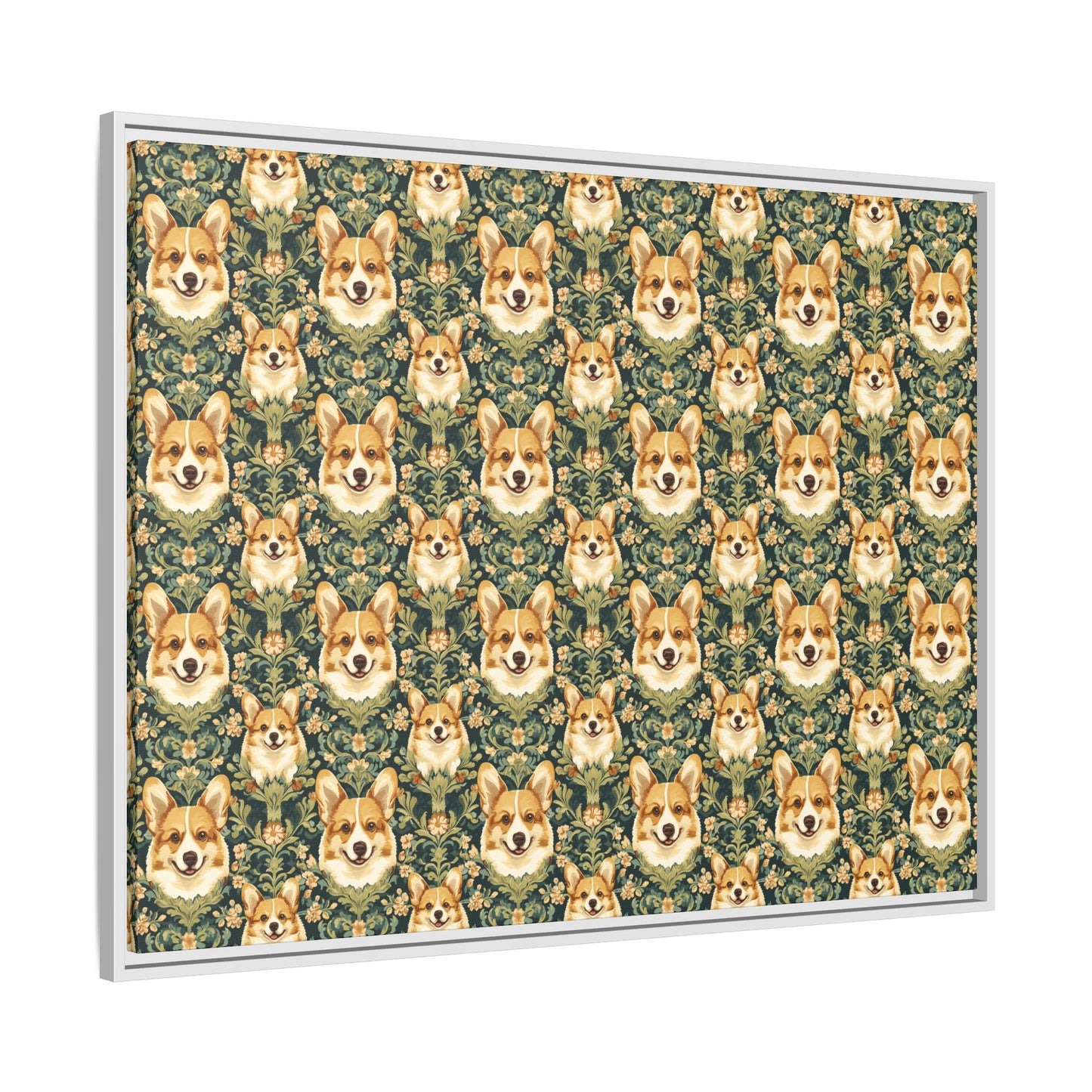 Corgi Charmz Matte Canvas, Framed