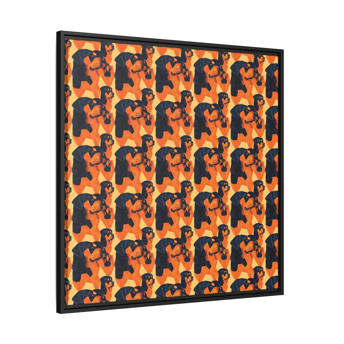 Rottweiler Chic Pawsitivity Matte Canvas, Framed