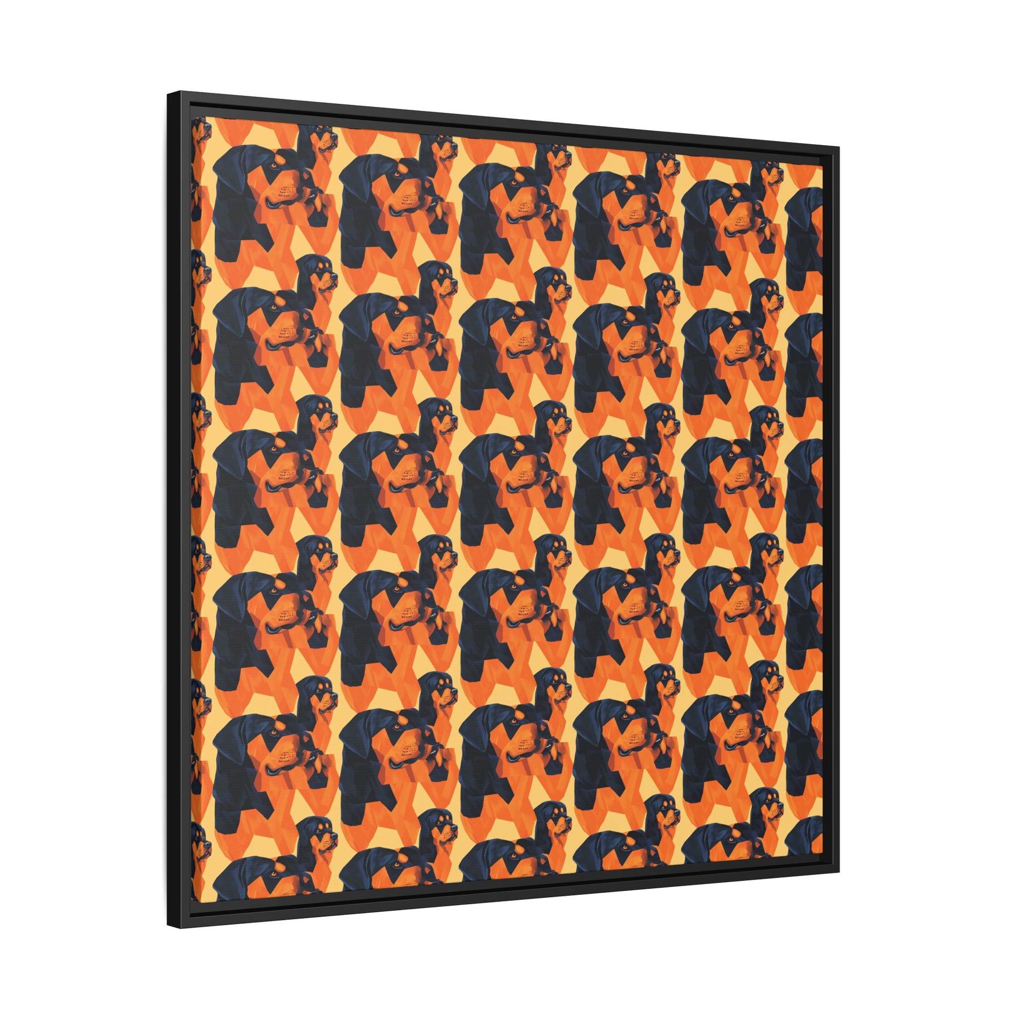 Rottweiler Chic Pawsitivity Matte Canvas, Framed