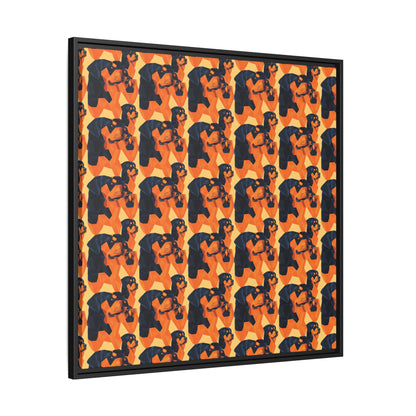 Rottweiler Chic Pawsitivity Matte Canvas, Framed