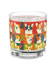 Corgi Chic Popart Pup Rocks Glass