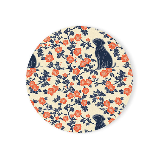 Bloomiful Lab Bouquet Cork Back Coaster