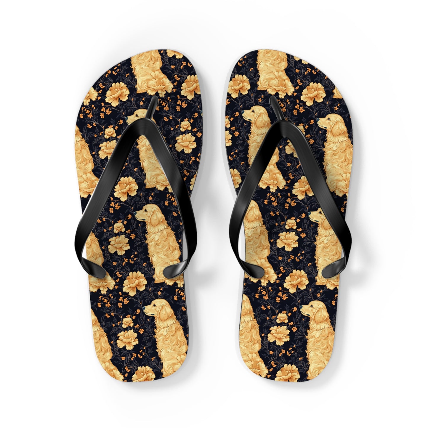 Golden Paws Floral Frenchie Flip Flops