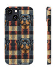 Pawsome Rottweiler Royalty Plaid Slim Phone Cases