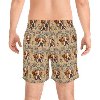 Bowtie Boxer Bliss Men's Mid-Length Swim Shorts