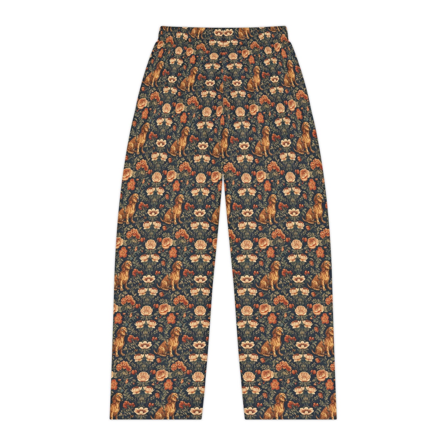 Dazzling Dachsund Blossoms & Foliage Women's Pajama Pants