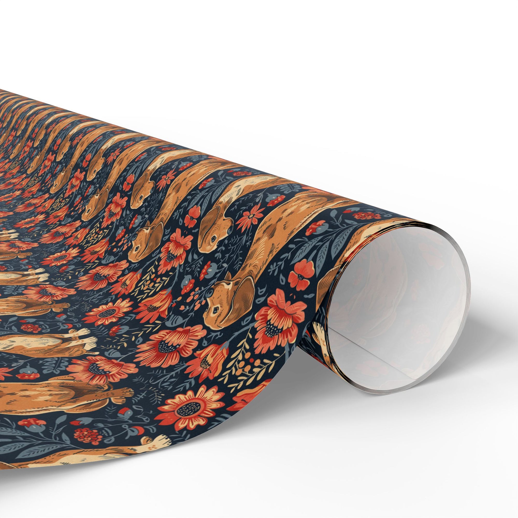 Floral Pawsome Dachsund Delight Wrapping Paper