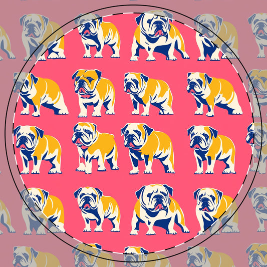 Bubblegum Glamour Bulldog Bouquet Ceramic Coaster