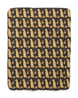 Golden Paws Floral Frenchie Sherpa Fleece Blanket
