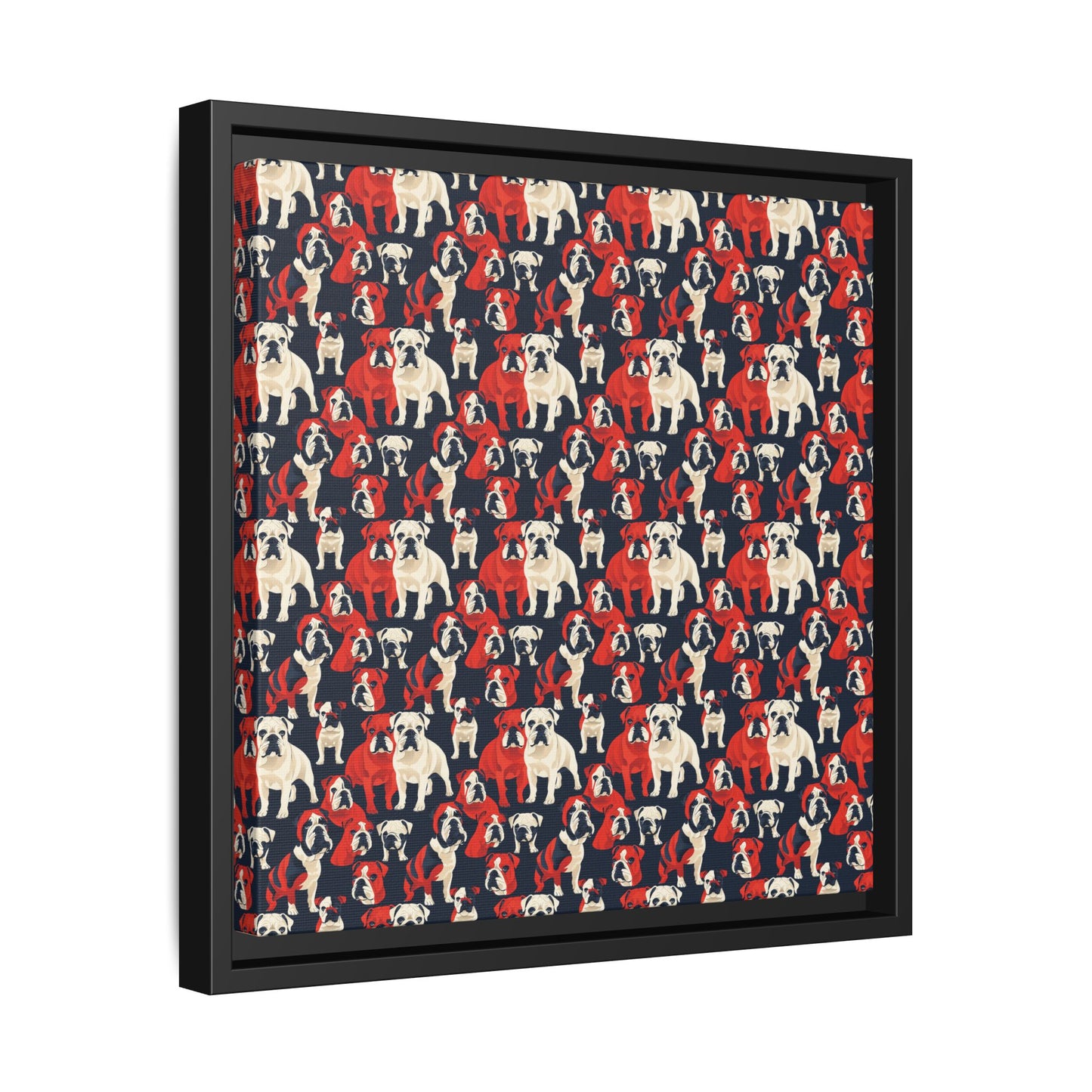 Bulldoggy Bliss Chomper Matte Canvas, Framed