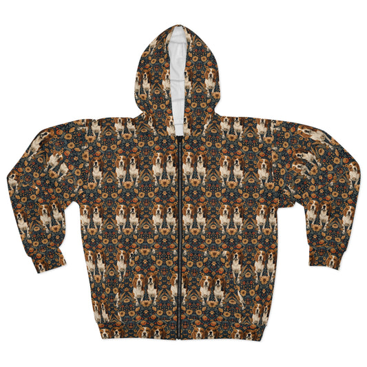 Beagle Buddies Meadow Magic Unisex Zip Hoodie