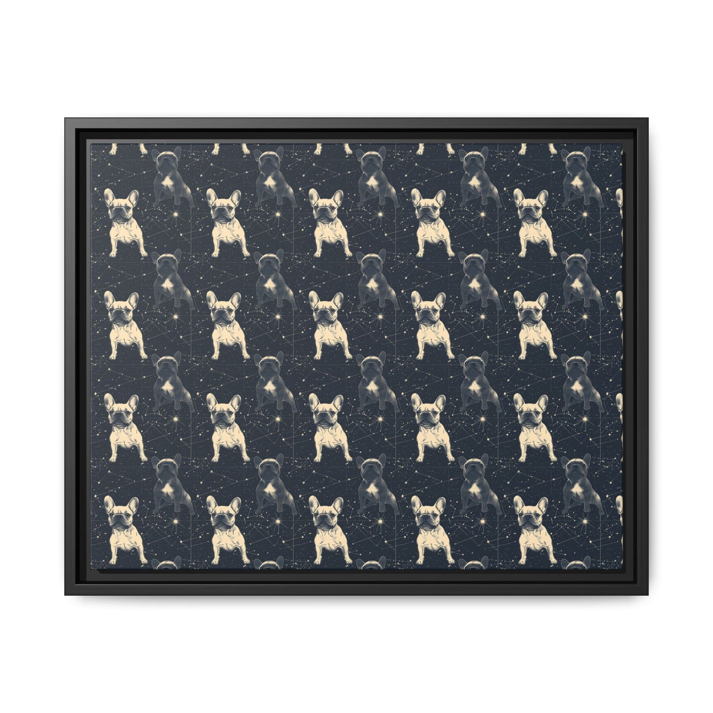 Frenchie Celestial Soar Matte Canvas, Framed