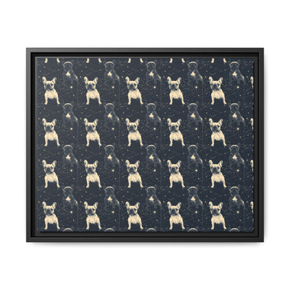 Frenchie Celestial Soar Matte Canvas, Framed