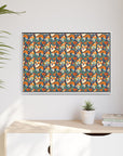 Corgi Carnival Couture Matte Canvas, Framed