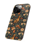 Dazzling Dachsund Blossoms & Foliage Slim Phone Cases