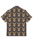 Floofy Corgi Blossom Blast Men's Hawaiian Camp Shirt