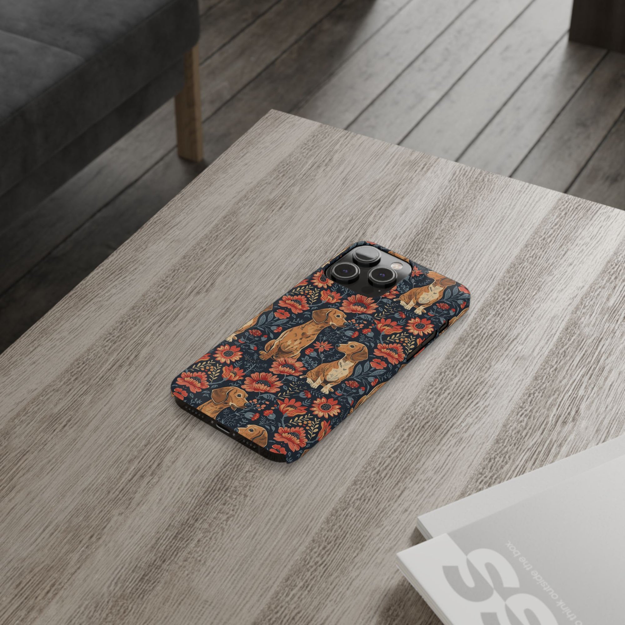 Floral Pawsome Dachsund Delight Slim Phone Cases