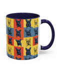 Frenchie Pop Art Pawfection Grid Accent Coffee Mug