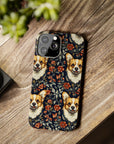 Floofy Corgi Blossom Blast Slim Phone Cases