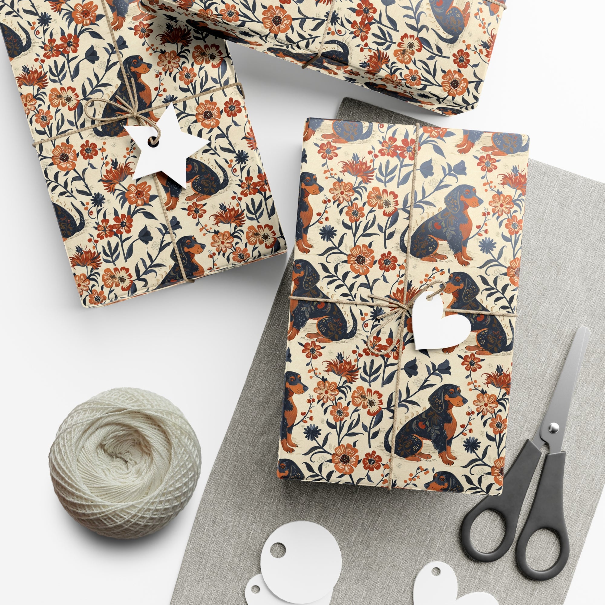 Blossoming Dachshunds Delight Gift Wrap Papers