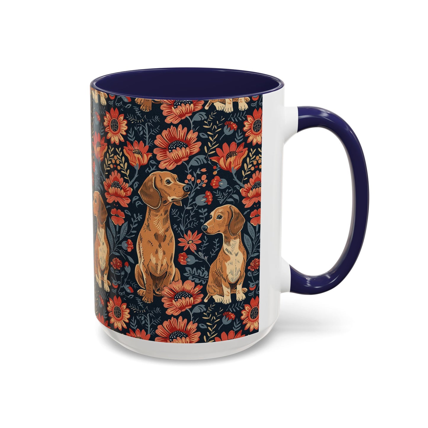 Floral Pawsome Dachsund Delight Accent Coffee Mug