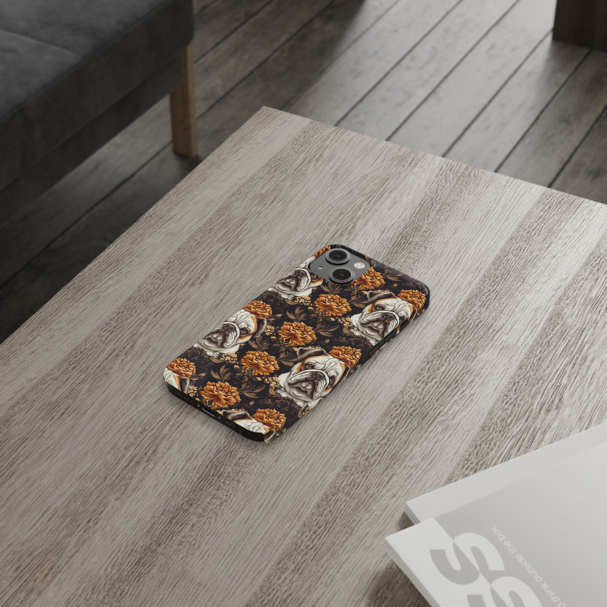 Bloomingly Bulldogistic Bouquet Slim Phone Cases