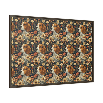 Beagle Blossoms Matte Canvas, Framed