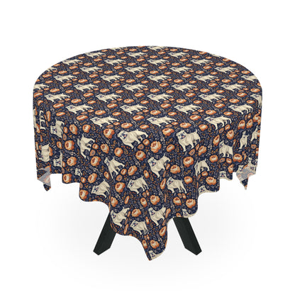 Bulldog Blossom Bonanza Tablecloth