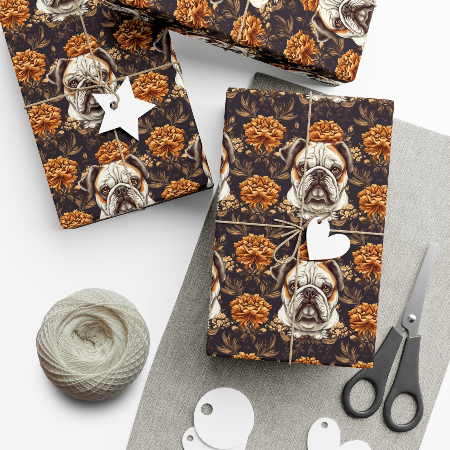 Bloomingly Bulldogistic Bouquet Gift Wrap Papers