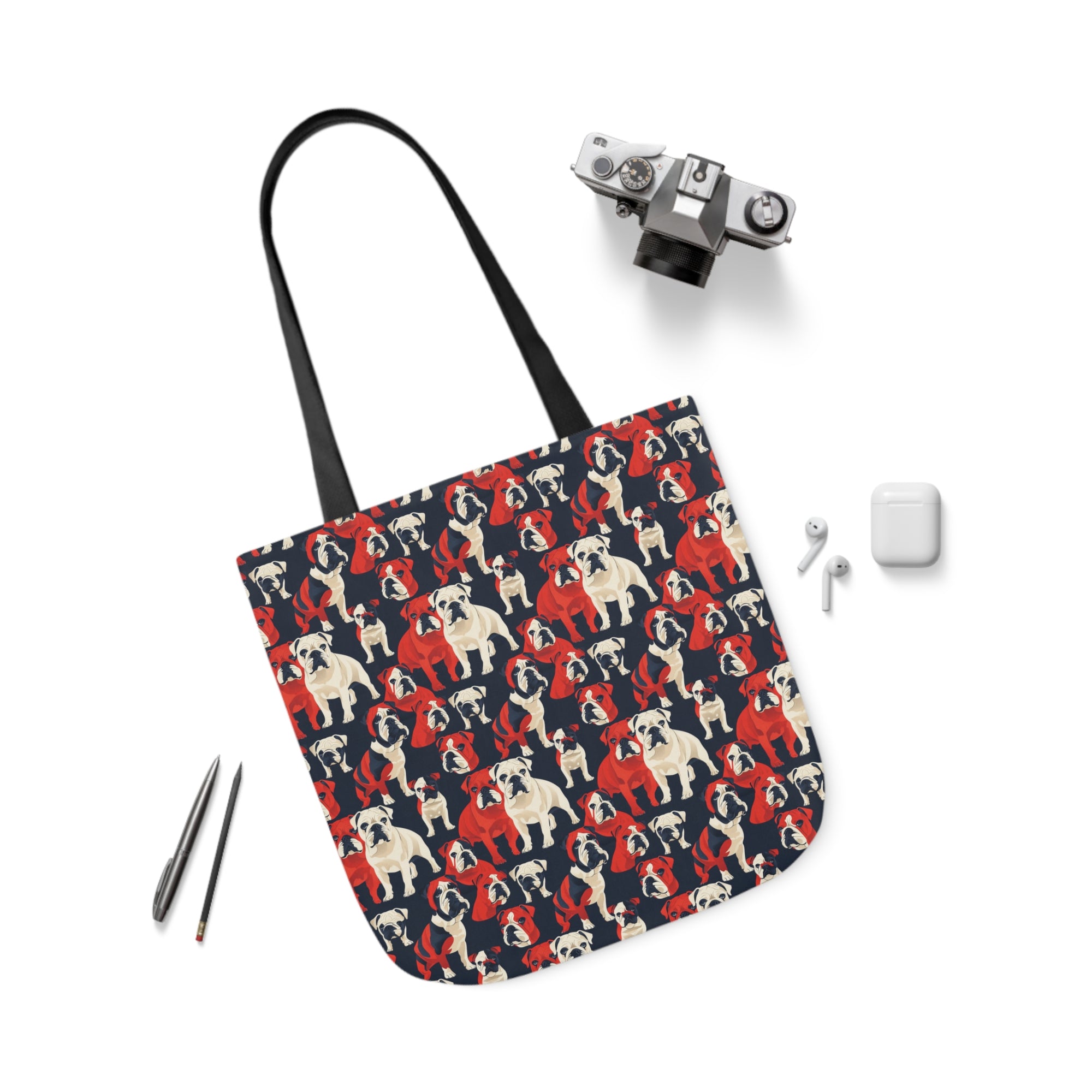 Bulldoggy Bliss Chomper Canvas Tote Bag