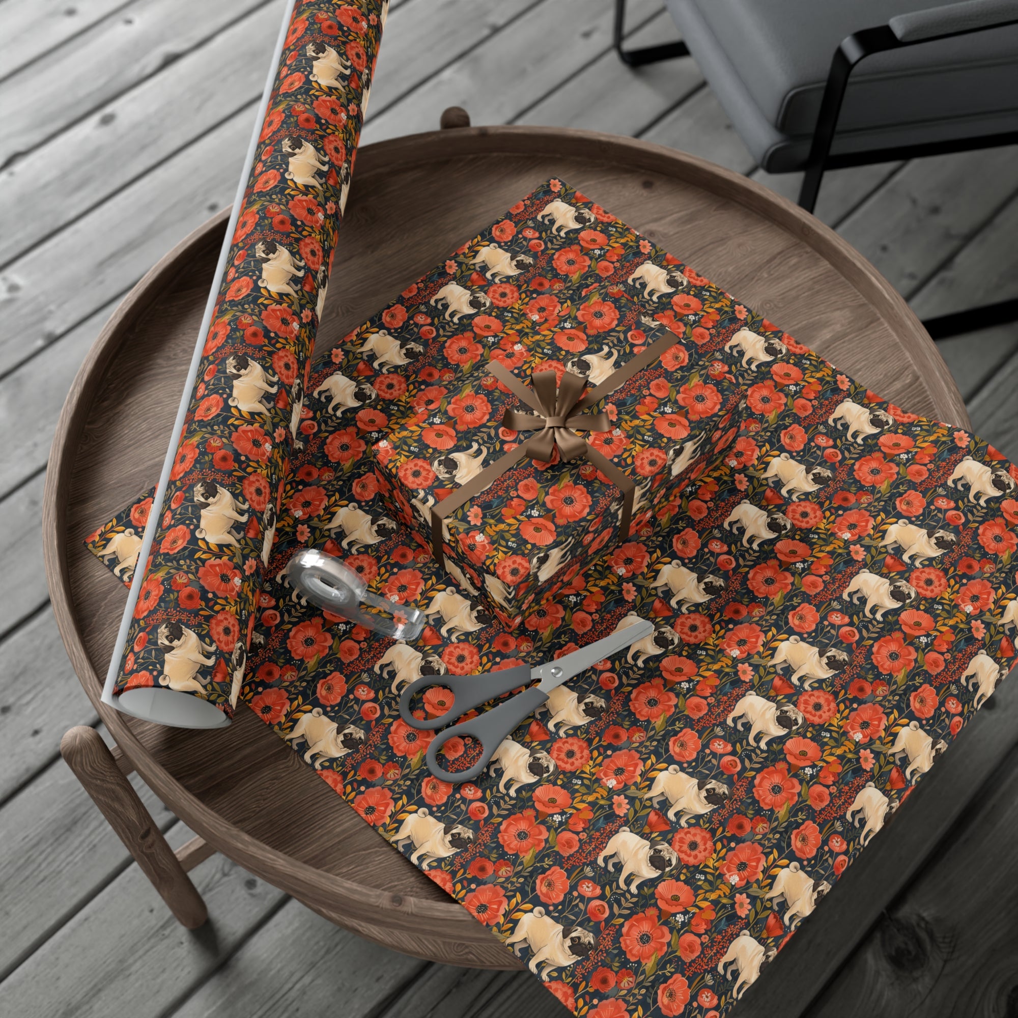 Pug Paradise Playpen Gift Wrap Papers