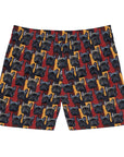 Chic Canine Checkmate - Frenchie Edition Men's Mid-Length Swim Shorts