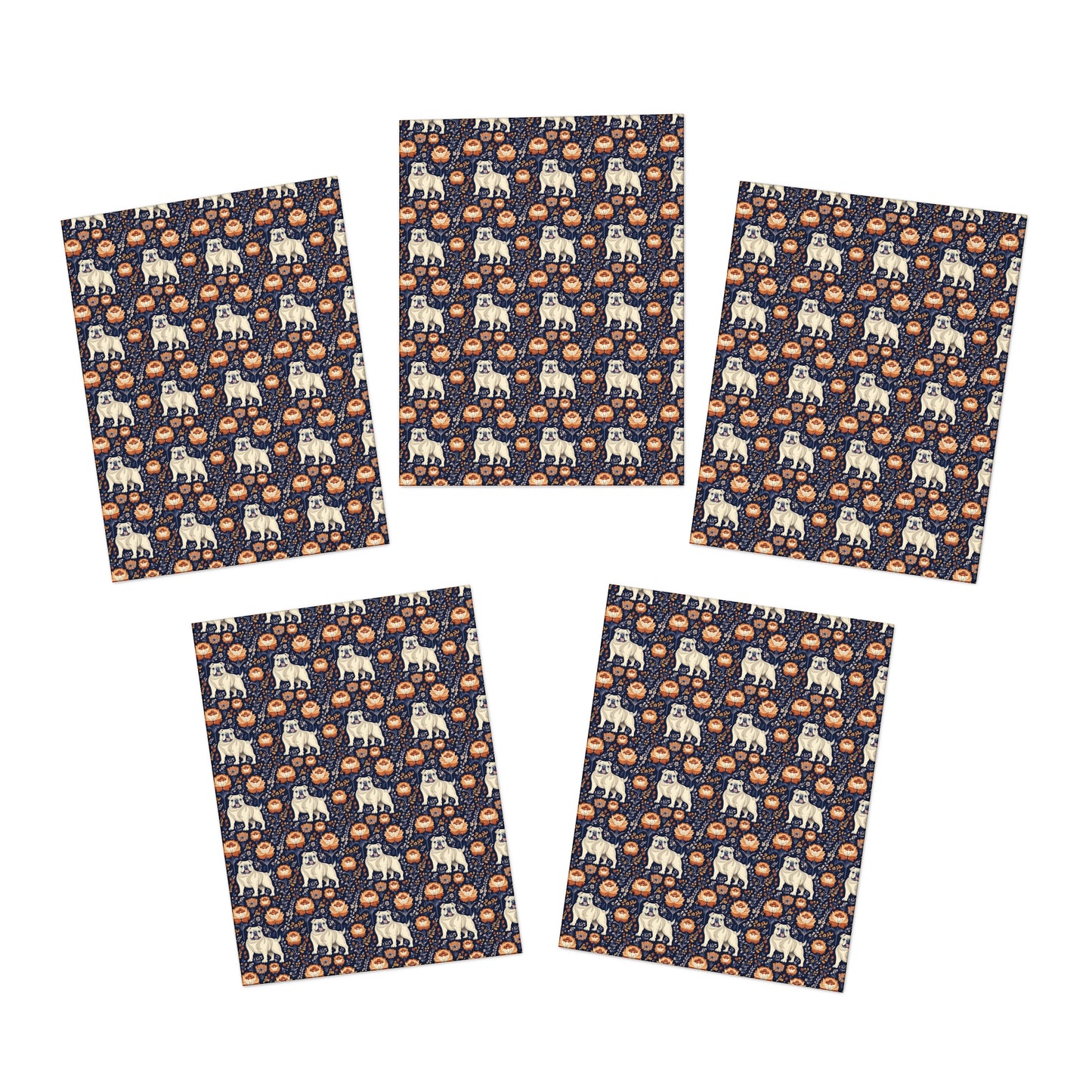 Bulldog Blossom Bonanza Greeting Cards (5-Pack)