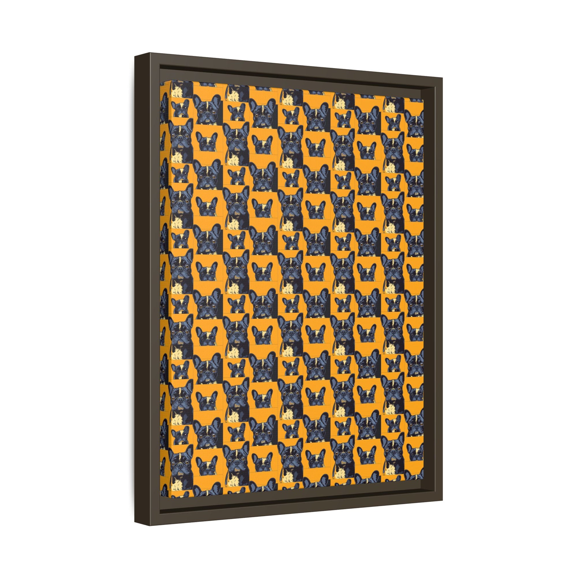 Frenchie Pawsitively Pawsome Peek-a-Boo Perfection Matte Canvas, Framed