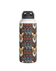 Floofy Corgi Blossom Blast Stainless Steel Water Bottle