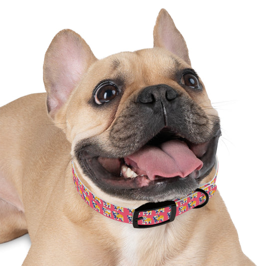 Bubblegum Glamour Bulldog Bouquet Dog Collar