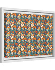 Corgi Carnival Couture Matte Canvas, Framed