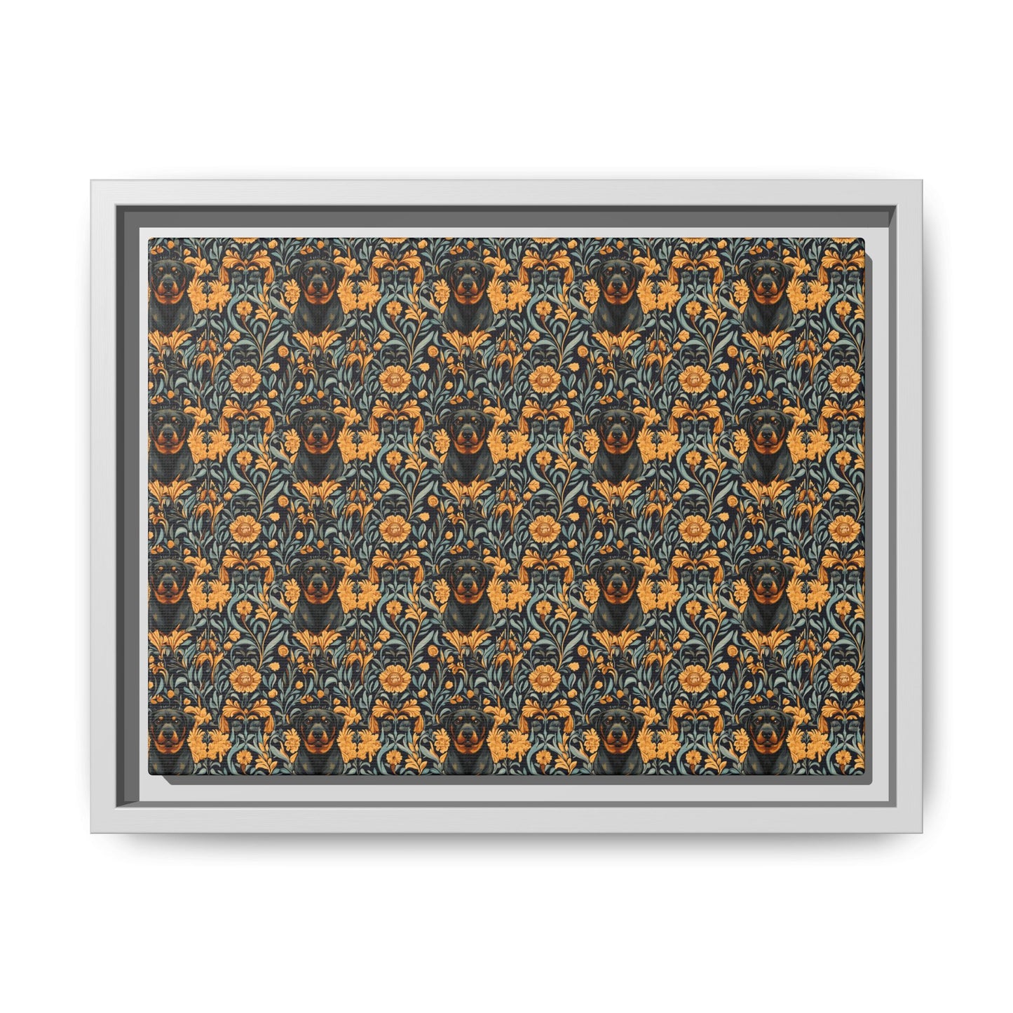 Ruffle Rottie Glamourific Matte Canvas, Framed