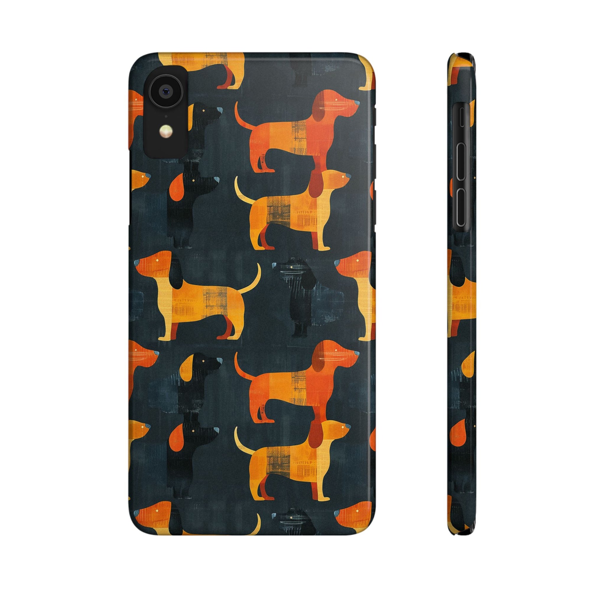 Dapper Dachshund Noir Glow Slim Phone Cases