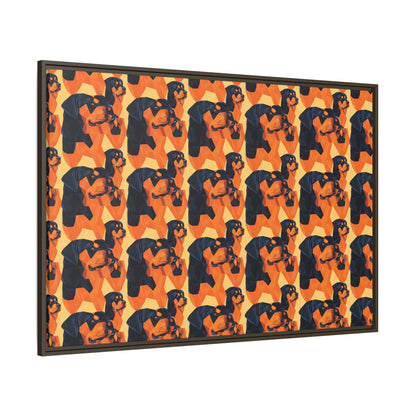 Rottweiler Chic Pawsitivity Matte Canvas, Framed