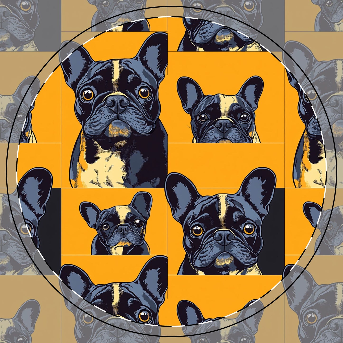 Frenchie Pawsitively Pawsome Peek-a-Boo Perfection Ceramic Coaster