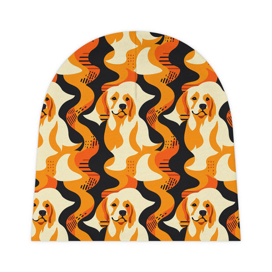 Golden Woof Abstract Glamour Baby Beanie