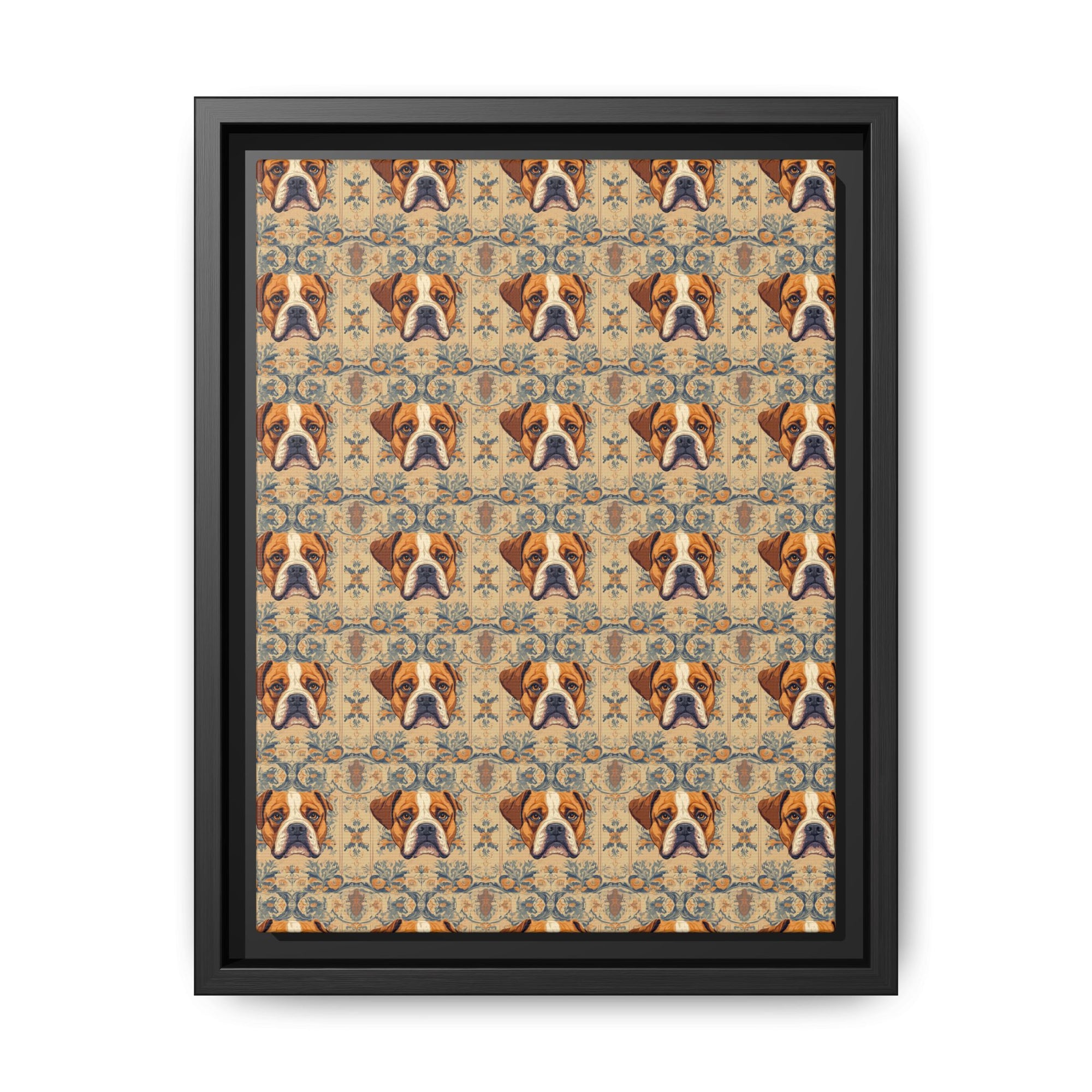 Bowtie Boxer Bliss Matte Canvas, Framed