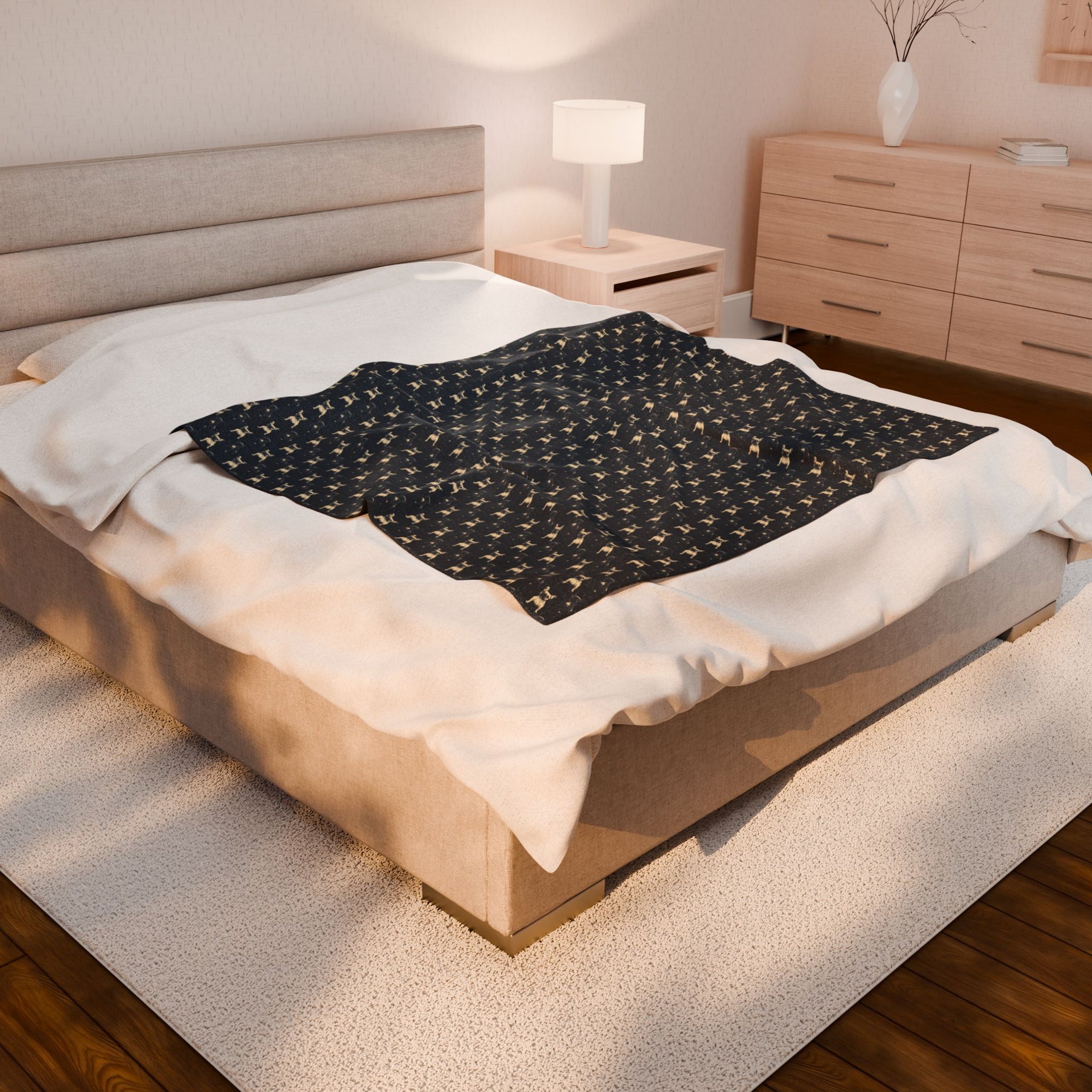 Frenchie Celestial Soar Velveteen Plush Blanket