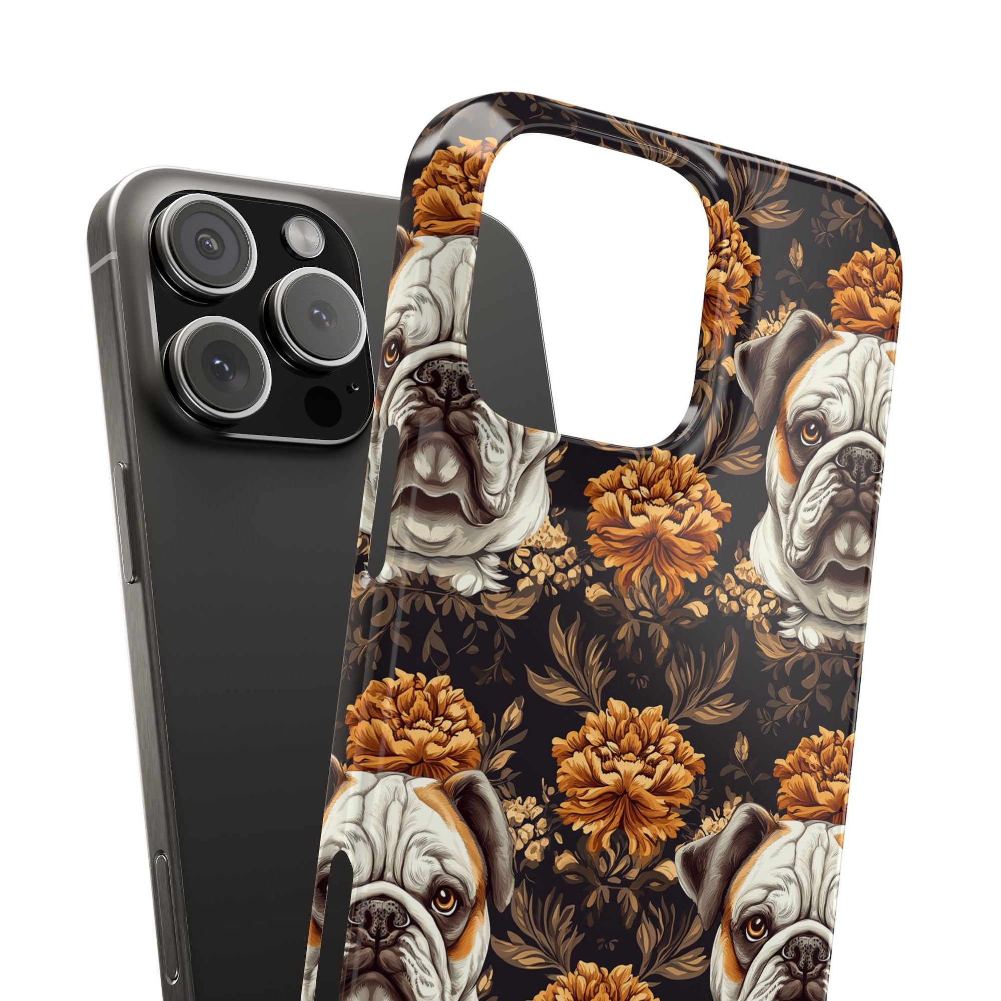 Bloomingly Bulldogistic Bouquet Slim Phone Cases